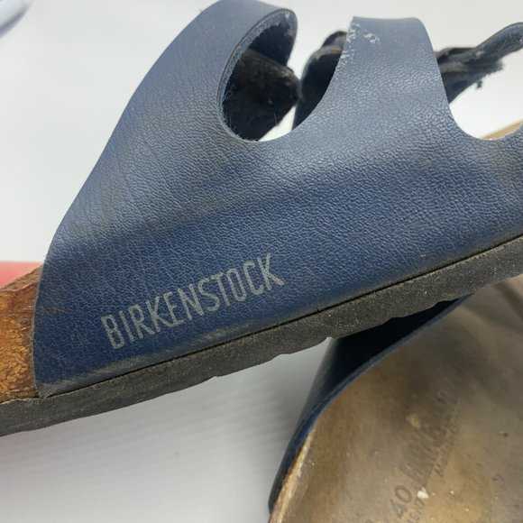 Birkenstock Florida Women's Blue Leather Sandals 40 - Picture 7 of 8